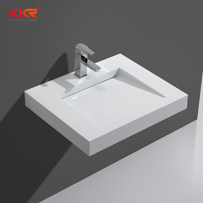 Artificial Stone Acrylic Solid Surface Wall Mount Basin KKR-1330