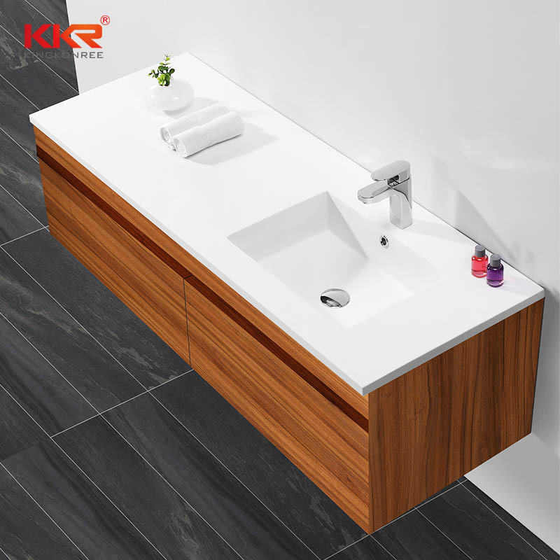Smooth Touch Acrylic Marble Solid Surface Cabinet Basin KKR-1551