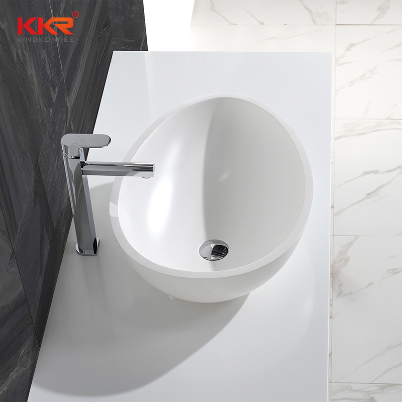KingKonree High Quality Oval Shape Acrylic Solid Surface Above Counter Basin KKR-1310 Above Counter Basin image40