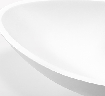 KKR High quality pure white square solid surface above counter basin KKR-1382-1-3