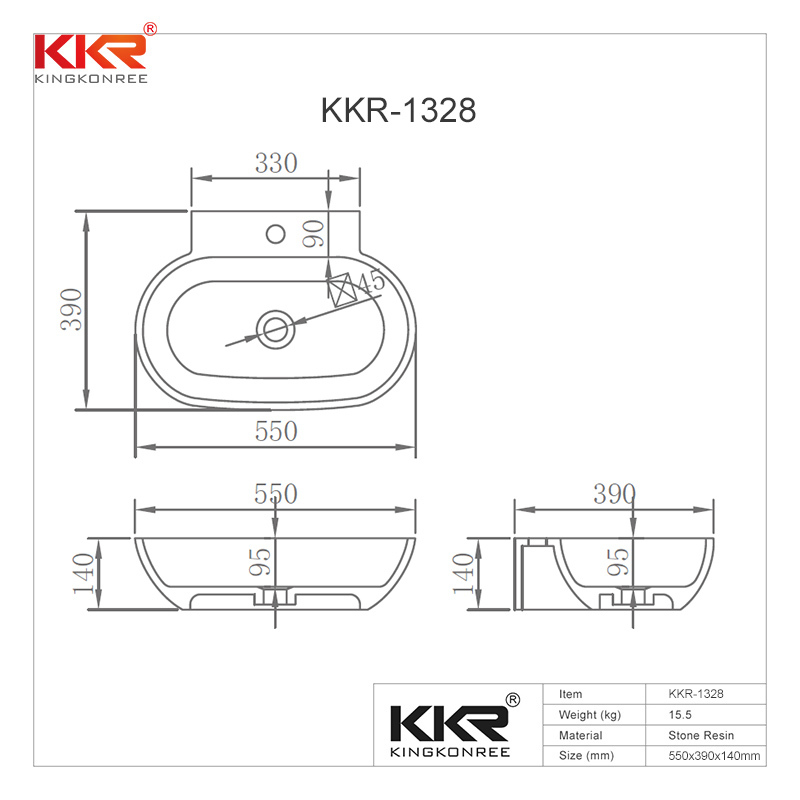 Artificial Stone Sanitary Ware Countertop Wash Basin KKR-1328