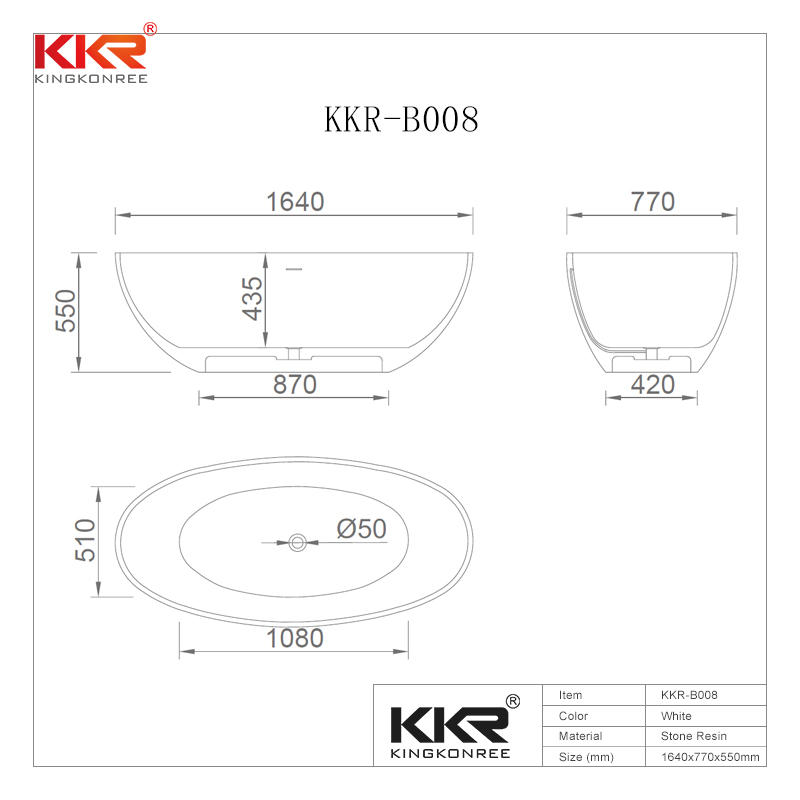 Solid Surface Bathtub KKR-B008