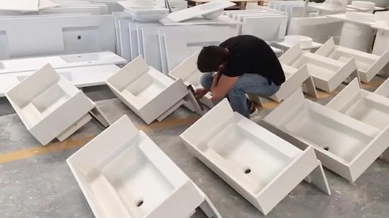 Full Inspection on Customized Solid Surface Wash Basin