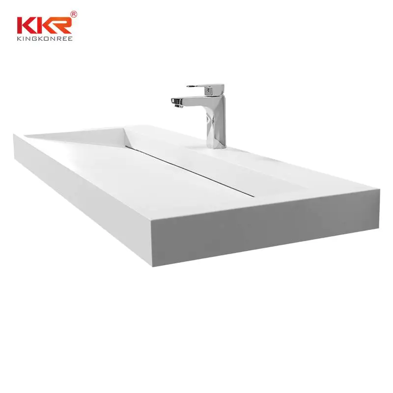 Royal White Small Slope Design Solid Surface Cabinet Basin KKR-1264