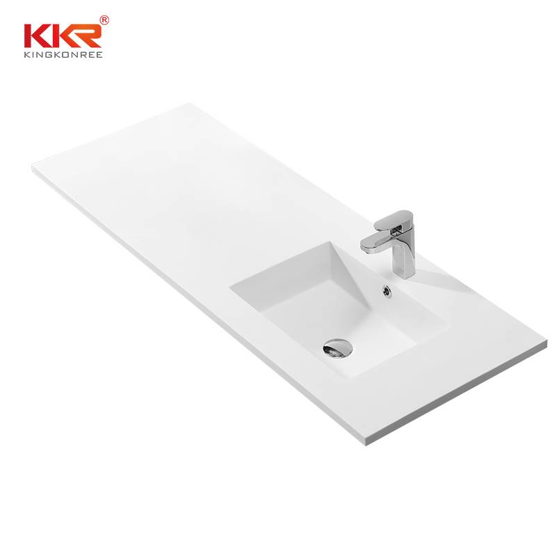 KingKonree Smooth Touch Acrylic Marble Solid Surface Cabinet Basin KKR-1551 Cabinet Basin image42