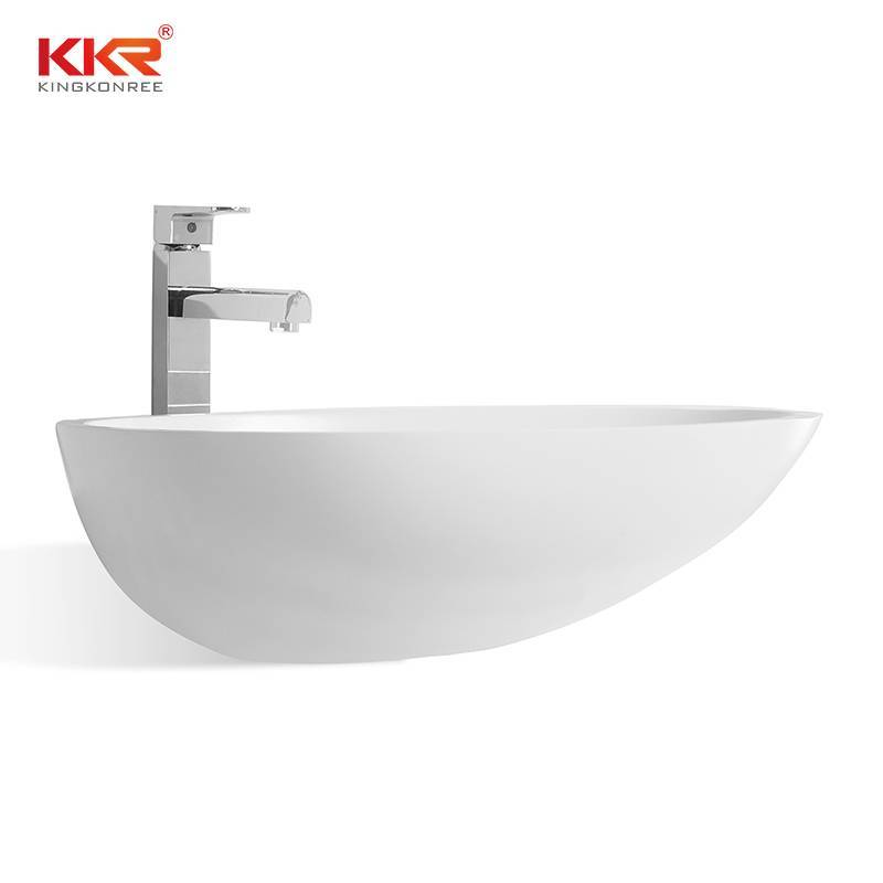 High Quality Oval Shape Acrylic Solid Surface Above Counter Basin KKR-1310