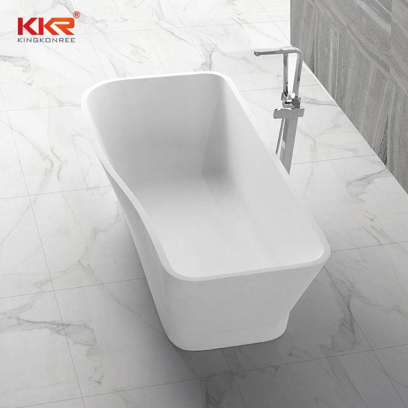 Small Size Royal White Rectangle Solid Surface Bathtub KKR-B005