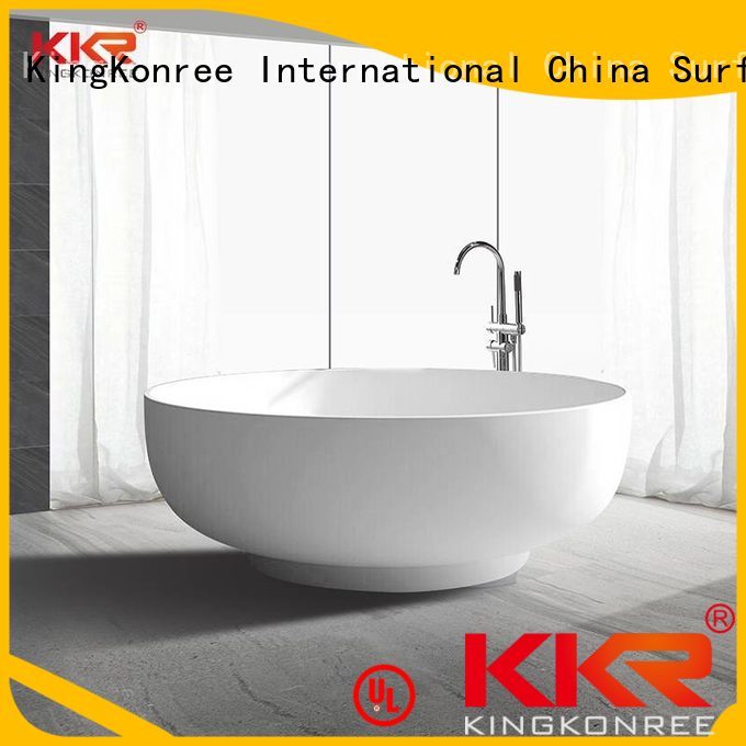 Solid Surface Freestanding Bathtub storage soaking KingKonree Brand