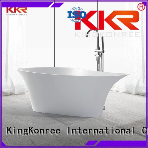 KingKonree Brand 150cm floor custom Solid Surface Freestanding Bathtub