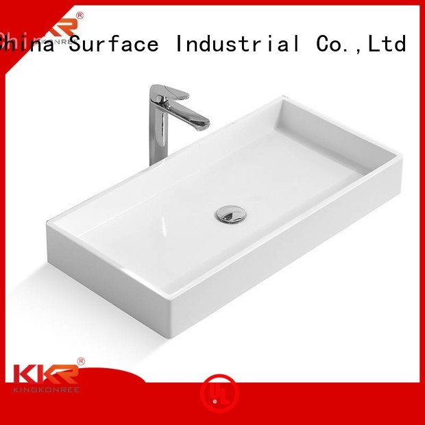 surface Custom oval shape above counter basins KingKonree countertop