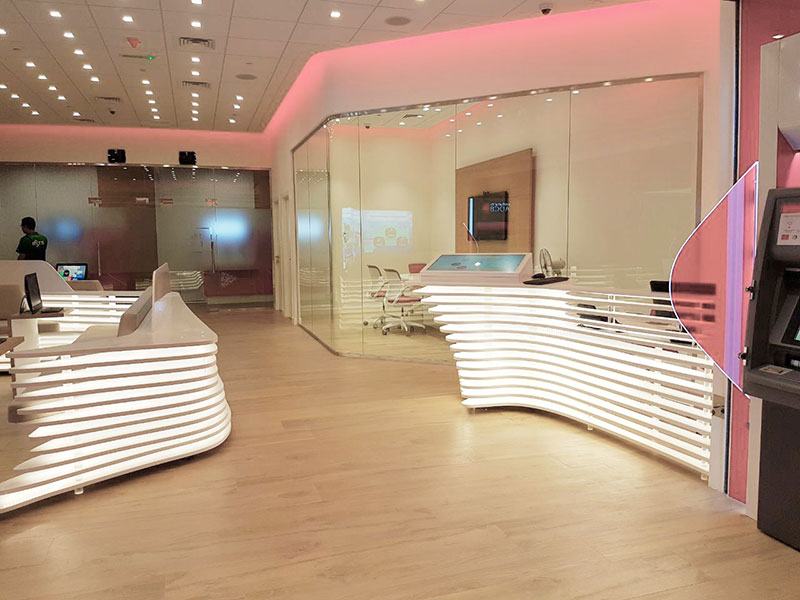KKR Solid Surface Reception Desk for uBank Projects
