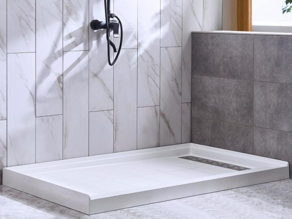 custom size shower tray, custom acrylic shower pan, solid surface shower base manufacturers