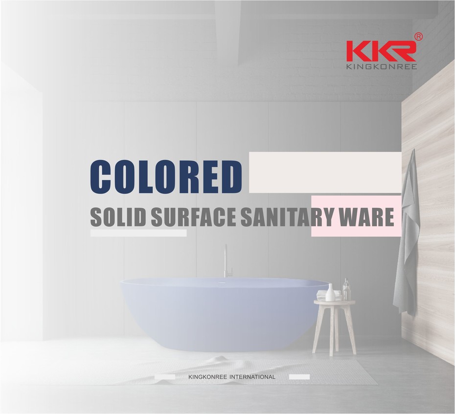 Colored solid surface sanitary ware