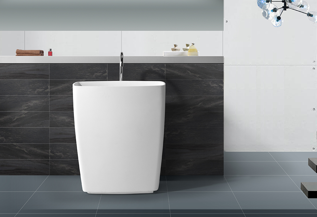 resin free standing wash basin design for motel