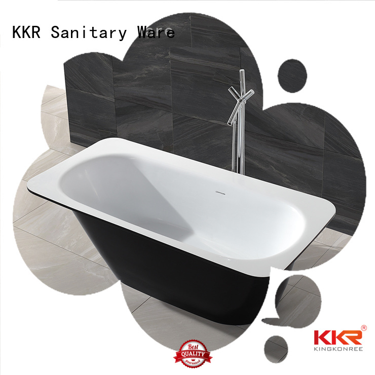 white rectangle Solid Surface Freestanding Bathtub acrylic standing KingKonree Brand