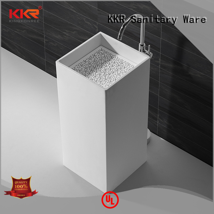 Good quality square faux stone freestanding wash basin KKR-1382
