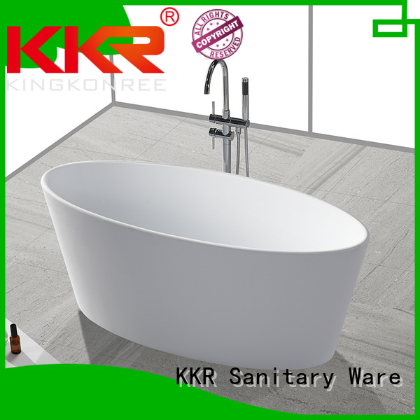 Quality KingKonree Brand Solid Surface Freestanding Bathtub black