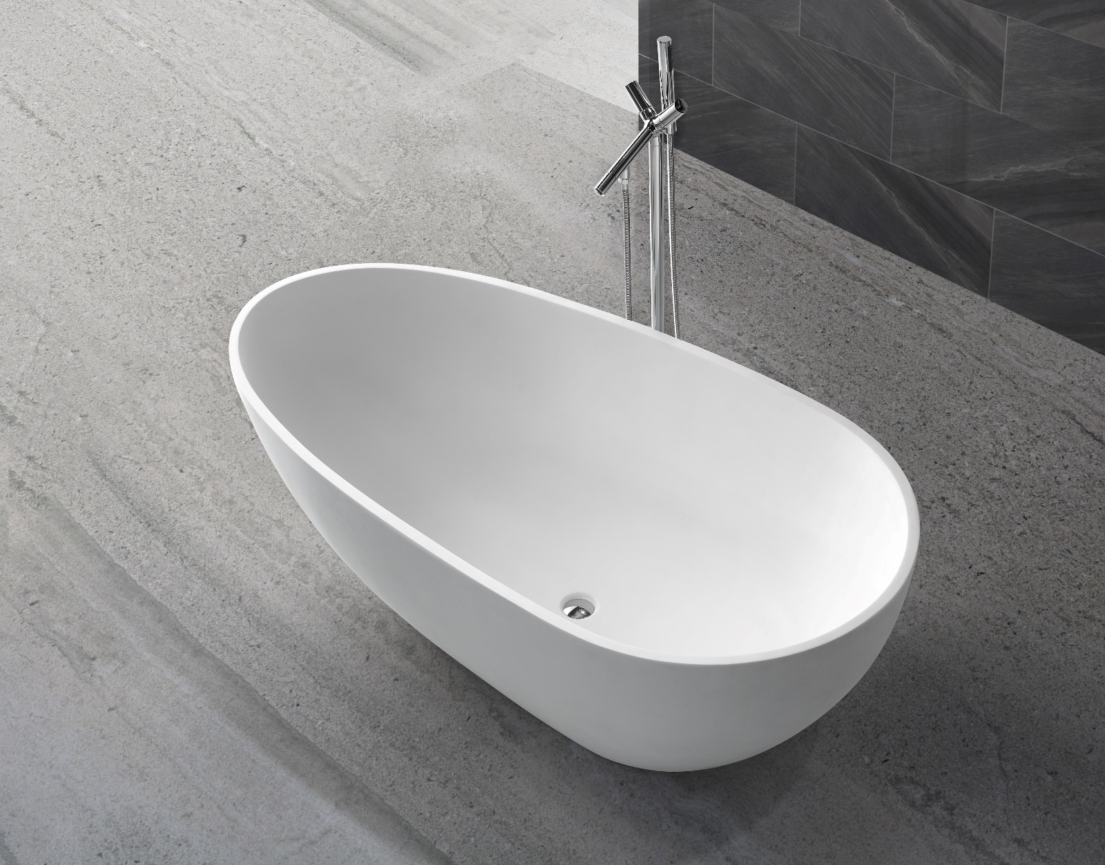 KingKonree Brand kkr atrifial 1800mm custom Solid Surface Freestanding Bathtub