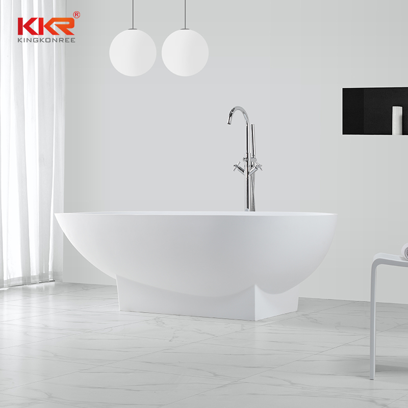 KingKonree Renewable acrylic solid surface stone freestanding bathtub KKR-B021 Solid Surface Bathtub image26