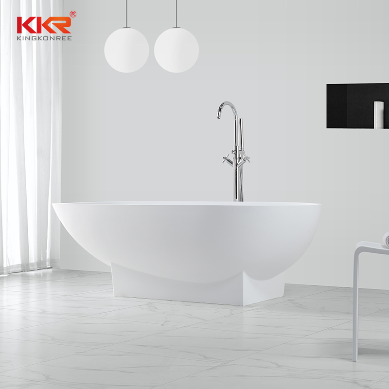 Renewable acrylic solid surface stone freestanding bathtub KKR-B021