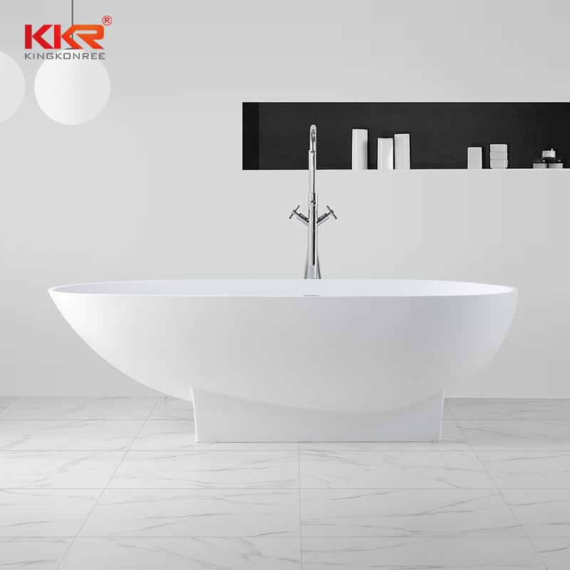 KingKonree Renewable acrylic solid surface stone freestanding bathtub KKR-B021 Solid Surface Bathtub image26
