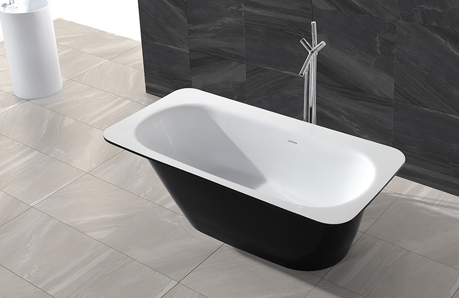 white rectangle Solid Surface Freestanding Bathtub acrylic standing KingKonree Brand