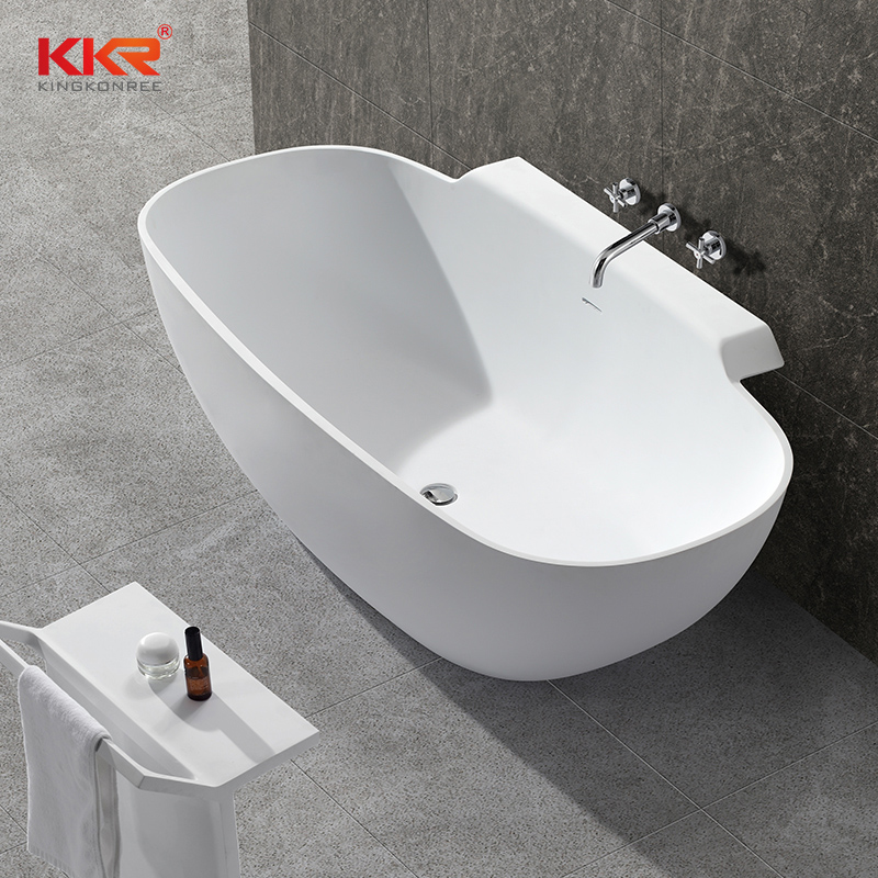 KingKonree KKR Wholesale artificial stone freestanding solid surface soaking bathtub KKR-B025 Solid Surface Bathtub image24