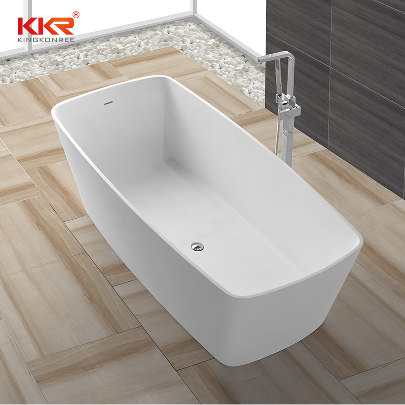 KingKonree Big size rectangle atrifial stone acrylic solid surface bath tub with length over 1800mm KKR-B026 Solid Surface Bathtub image23