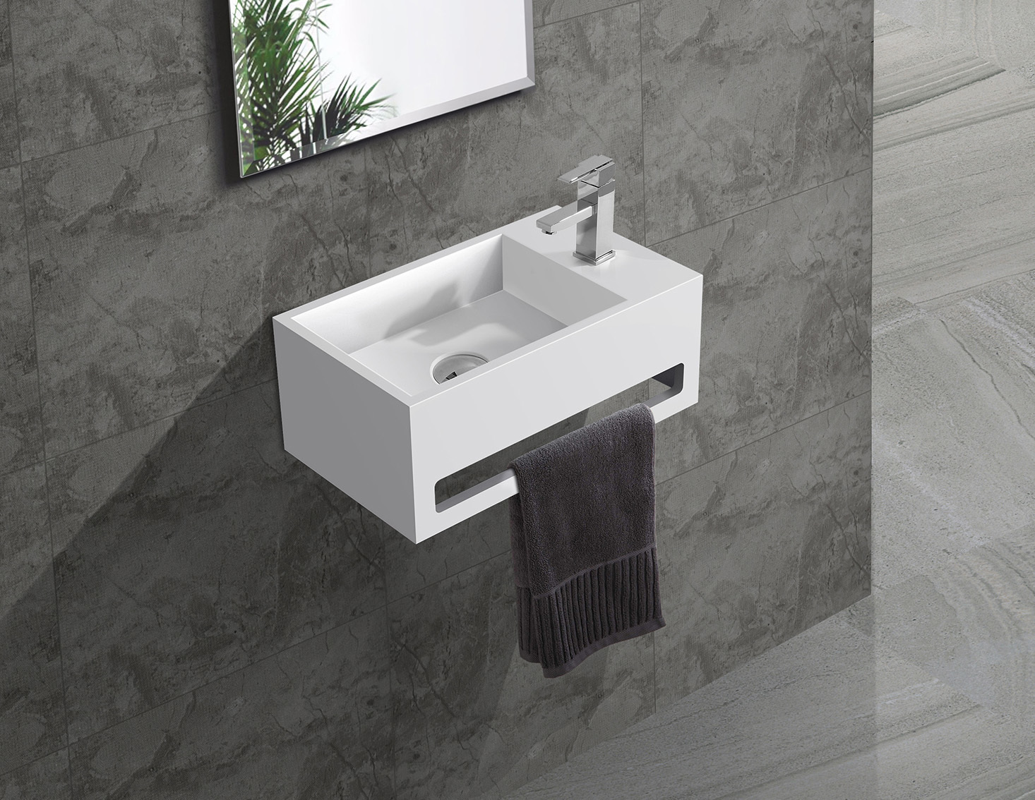 KingKonree mounted wall basin marble for toilet