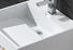 Wall mounted white marble acrylic solid surface square wasb basin KKR-1361