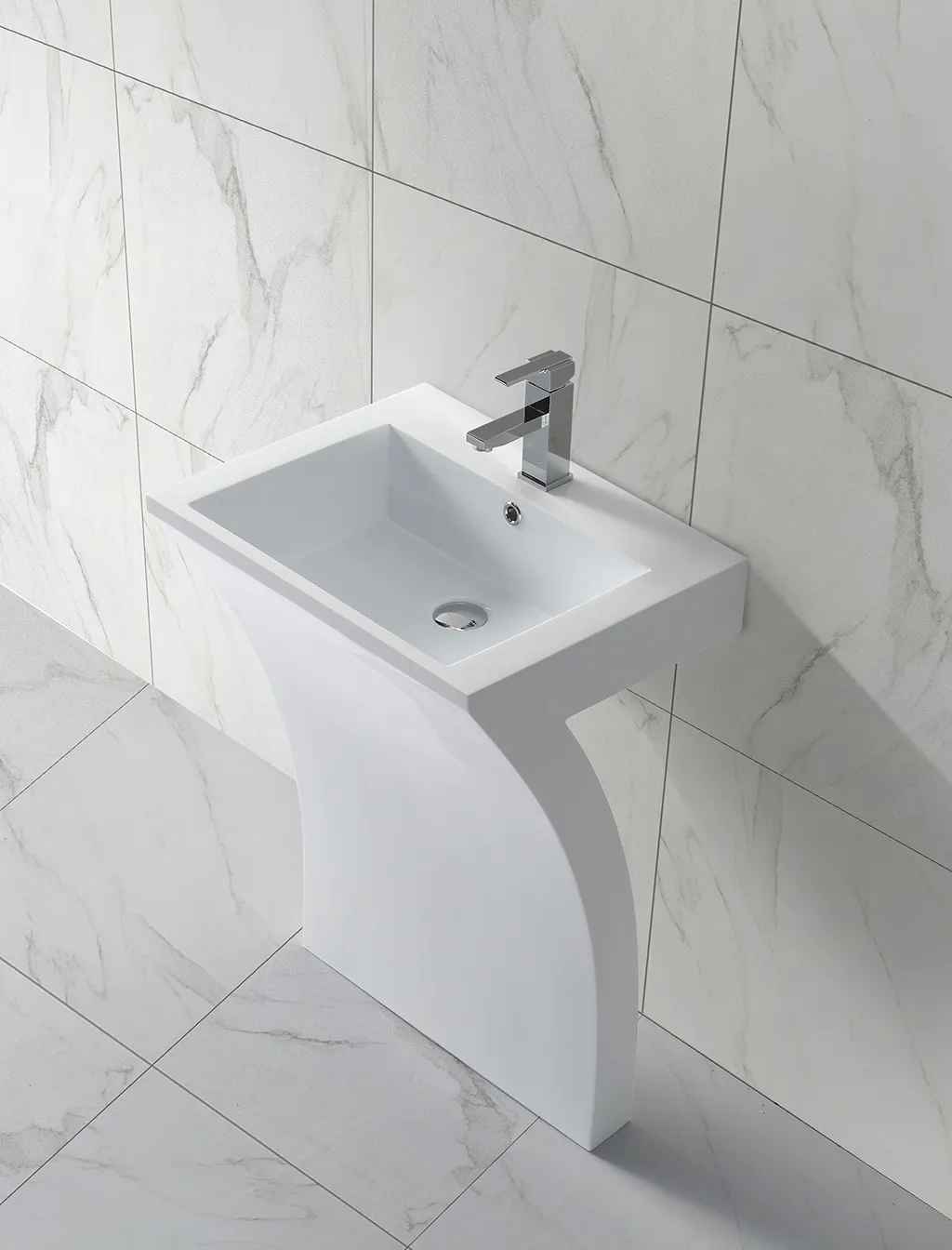 KingKonree Brand white artificial free custom bathroom free standing basins