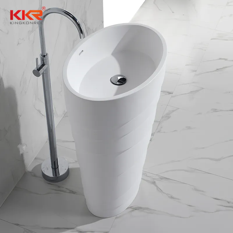 New design artificial marble solid surface freestanding wash basin KKR-1398