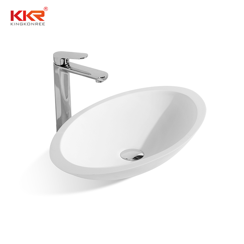 KingKonree KKR Egg shape acrylic solid surface countertop wash basin KKR-1301 Above Counter Basin image8