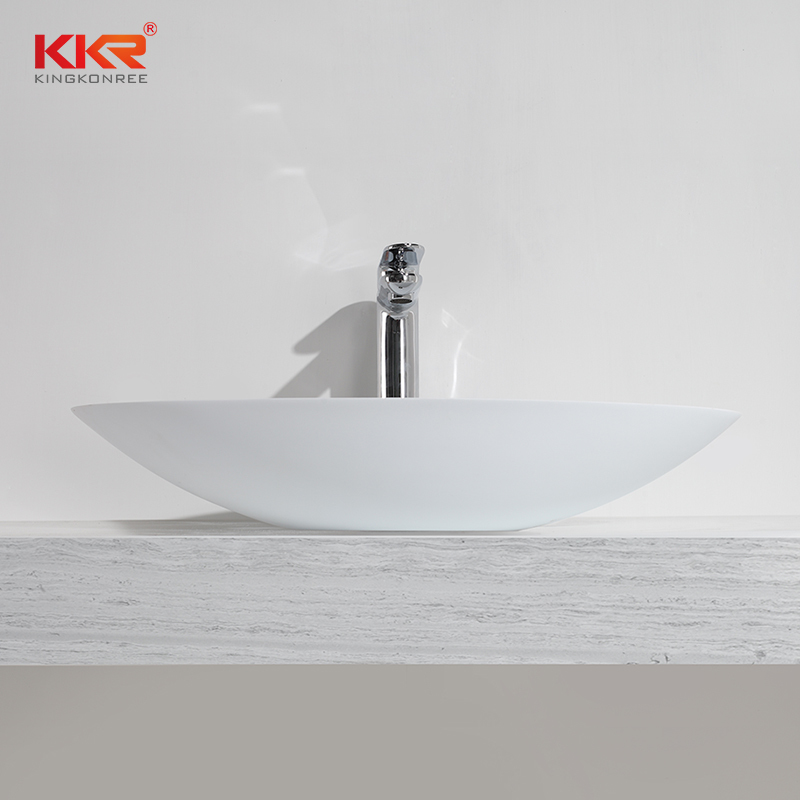 KKR Egg shape acrylic solid surface countertop wash basin KKR-1301