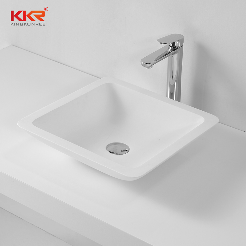 KingKonree Hot selling good quality bathroom solid surface wash basin KKR-1320 Above Counter Basin image7