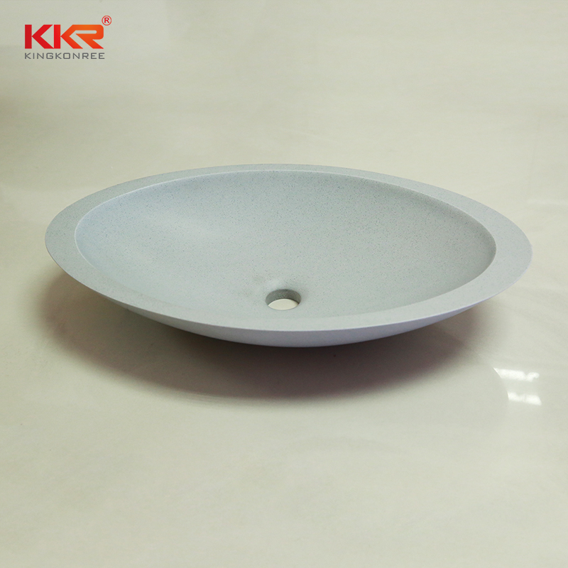 KingKonree KKR Egg shape acrylic solid surface countertop wash basin KKR-1301 Above Counter Basin image8