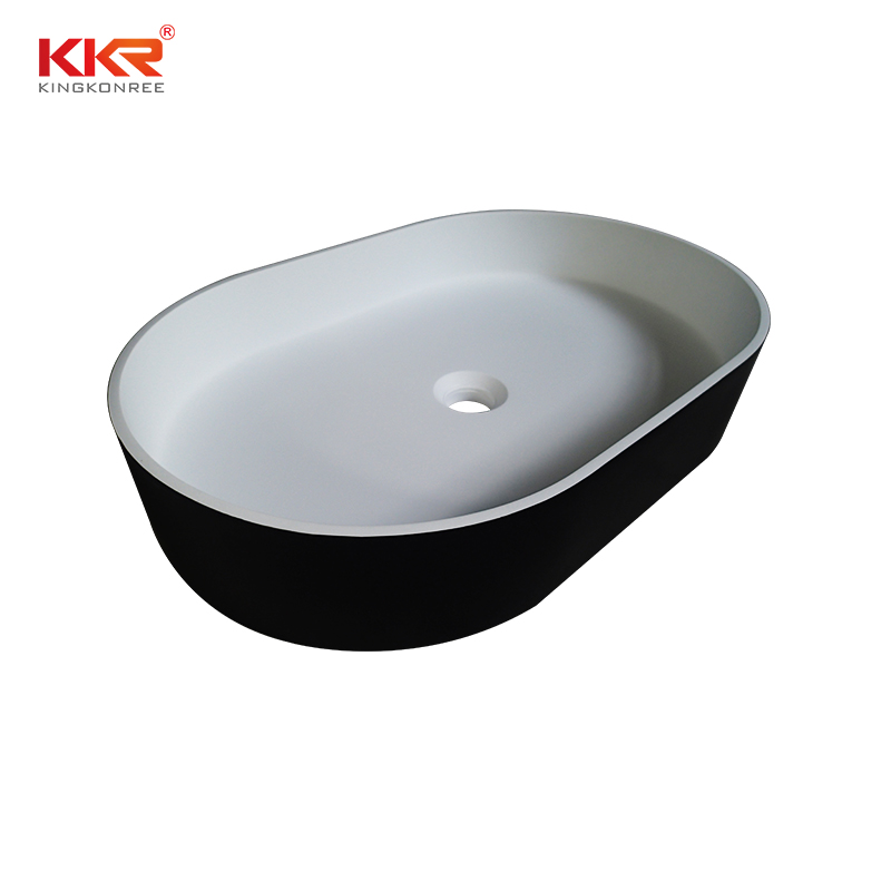 KingKonree New Design High Quality Black Outside White Inside Above Counter Wash Basin KKR-1057 Above Counter Basin image5