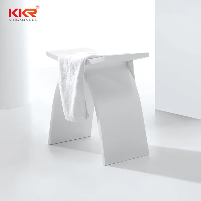 White Acrylic Solid Surface Bathroom Stool Shower stool stone KKR-Stool-A