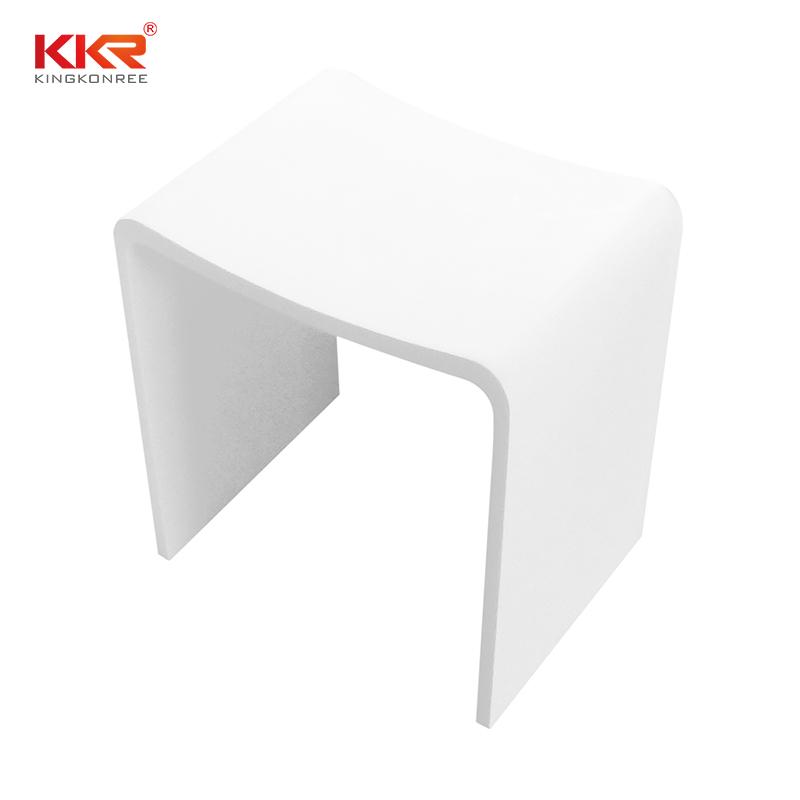 Best Selling Acrylic Solid Surface Bathroom Stool With Kinds Of Color For Choice Stone Stools KKR-Stool-B