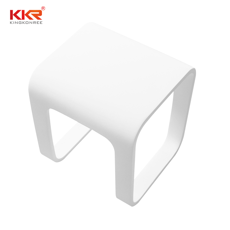 New Design Artificial Stone Acrylic Solid Surface Bathroom Stool KKR-Stool-F