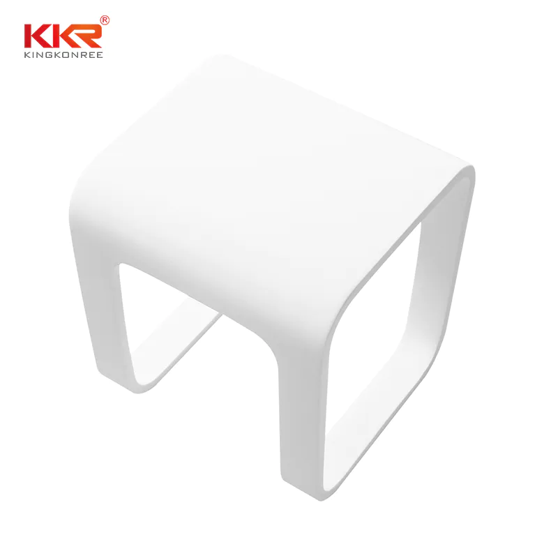 New Design Artificial Stone Acrylic Solid Surface Bathroom Stool KKR-Stool-F