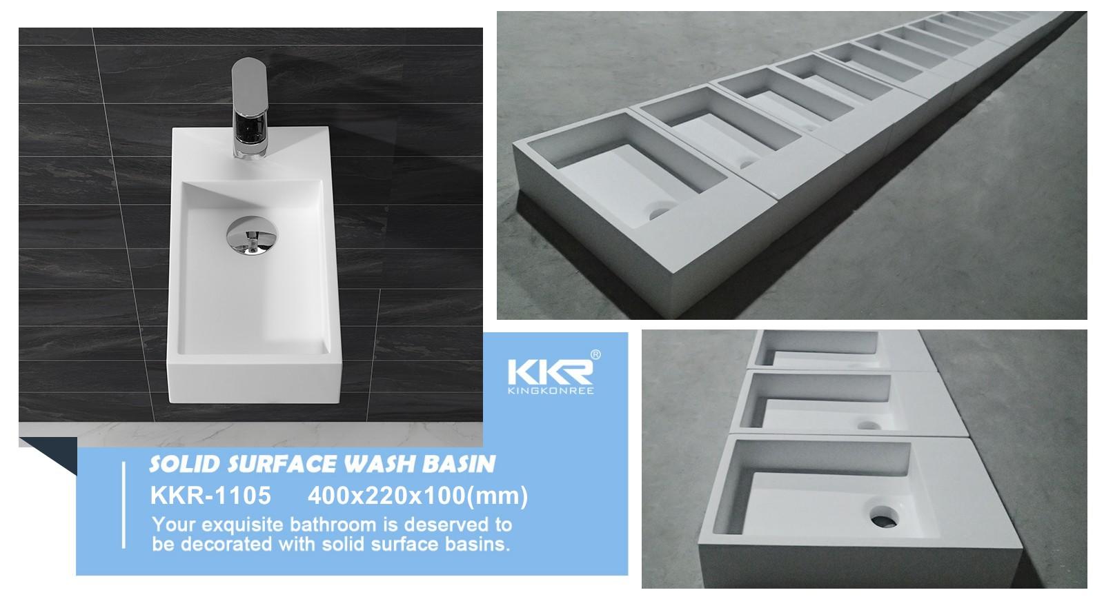 KingKonree Brand white square ware wall mounted wash basins
