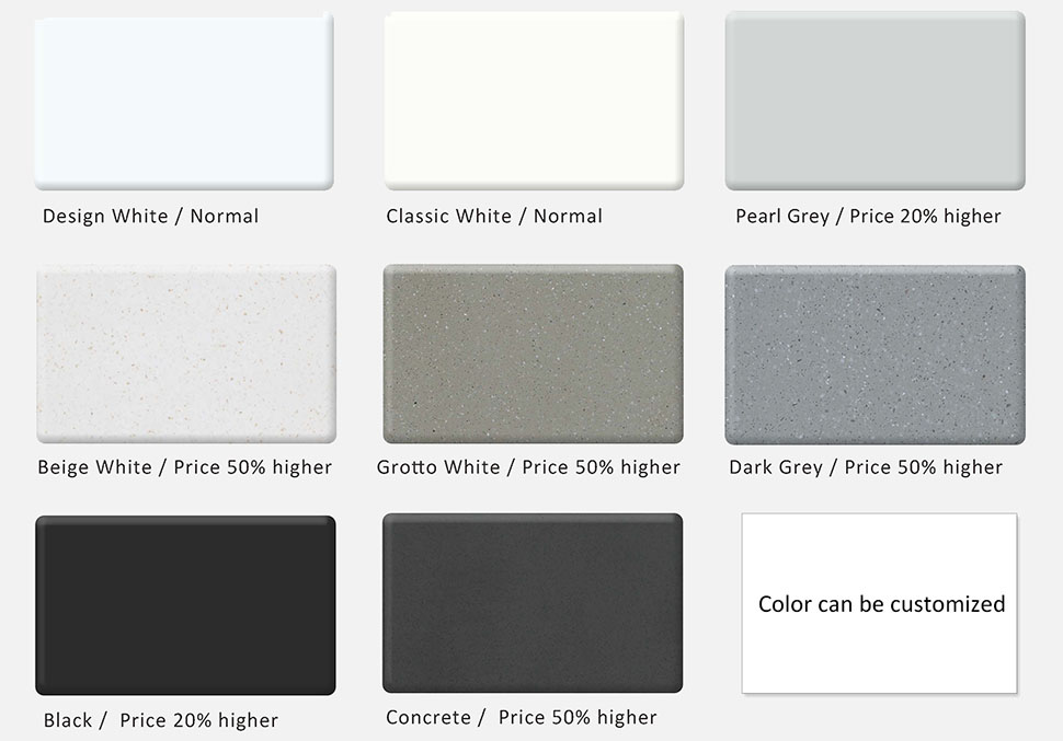 Dark Grey Acrylic Solid Surface Cabinet Basin KKR-1534-6