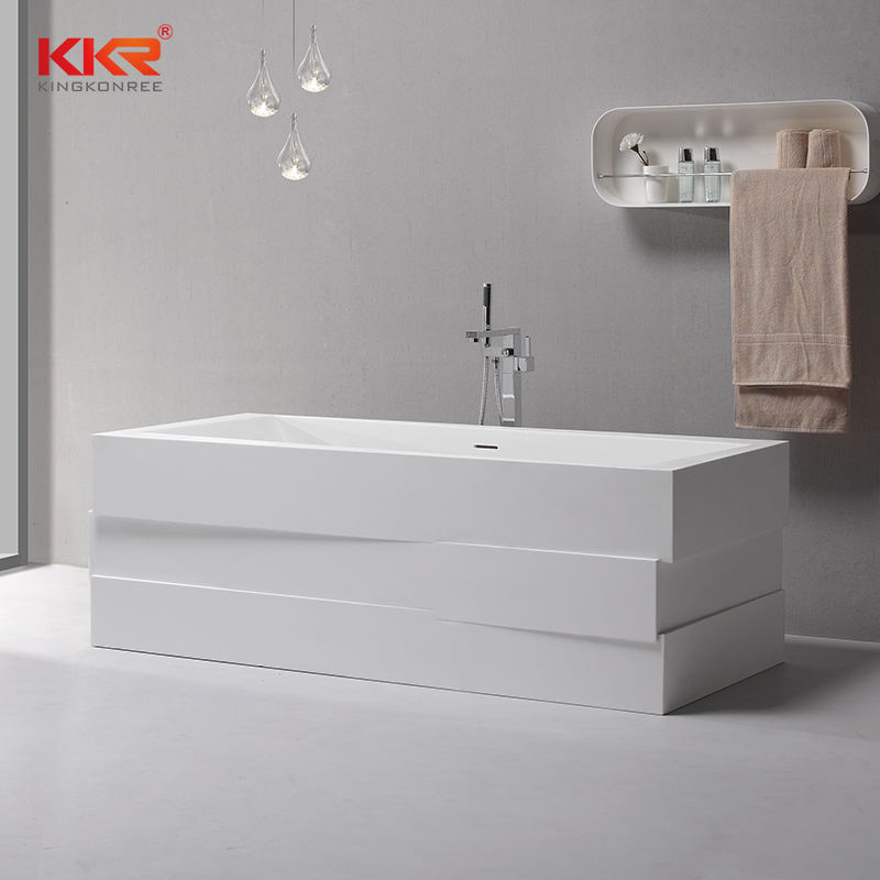 Modern Design Acrylic Resin Stone Solid Surface Freestand Bath Tub KKR-B085