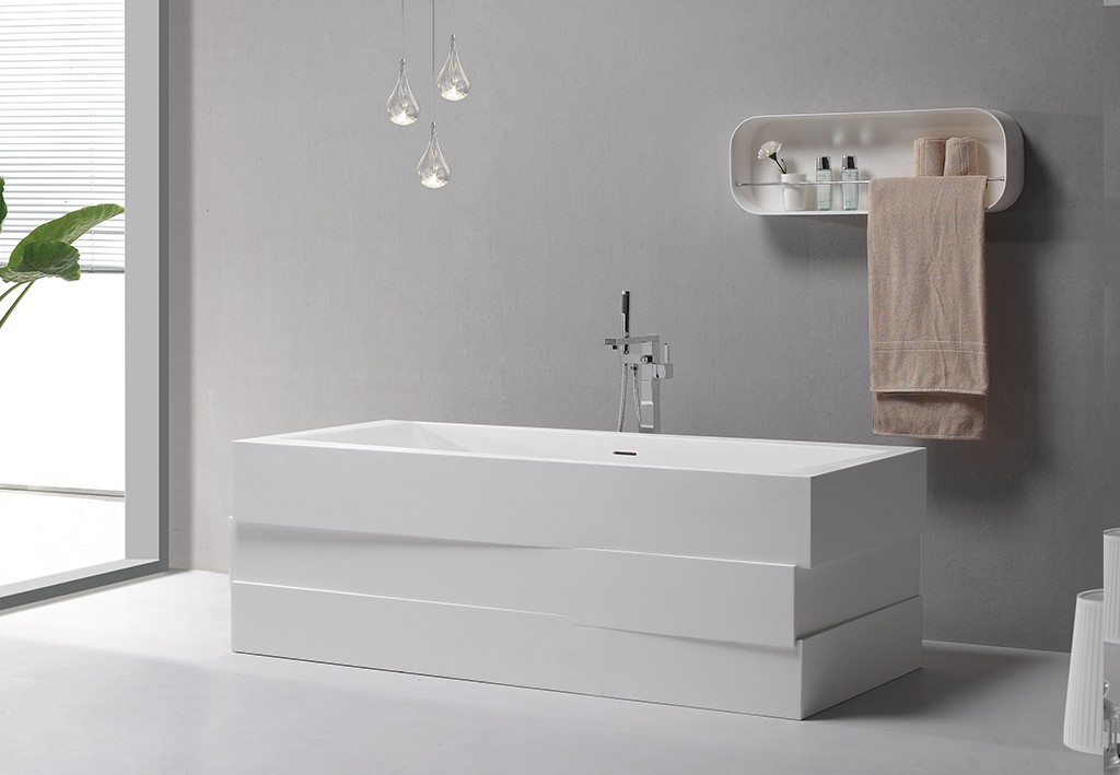 white b002c design solid surface bathtub length KingKonree Brand