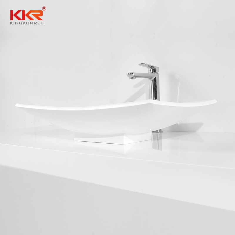 China Manufacturer Solid Surface Above Counter Small Size Basin KKR-1325