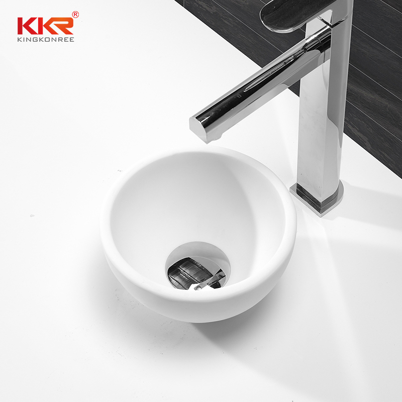 Dia200mm Small Size Round Acrylic Solid Surface Above Counter Basin KKR-1515