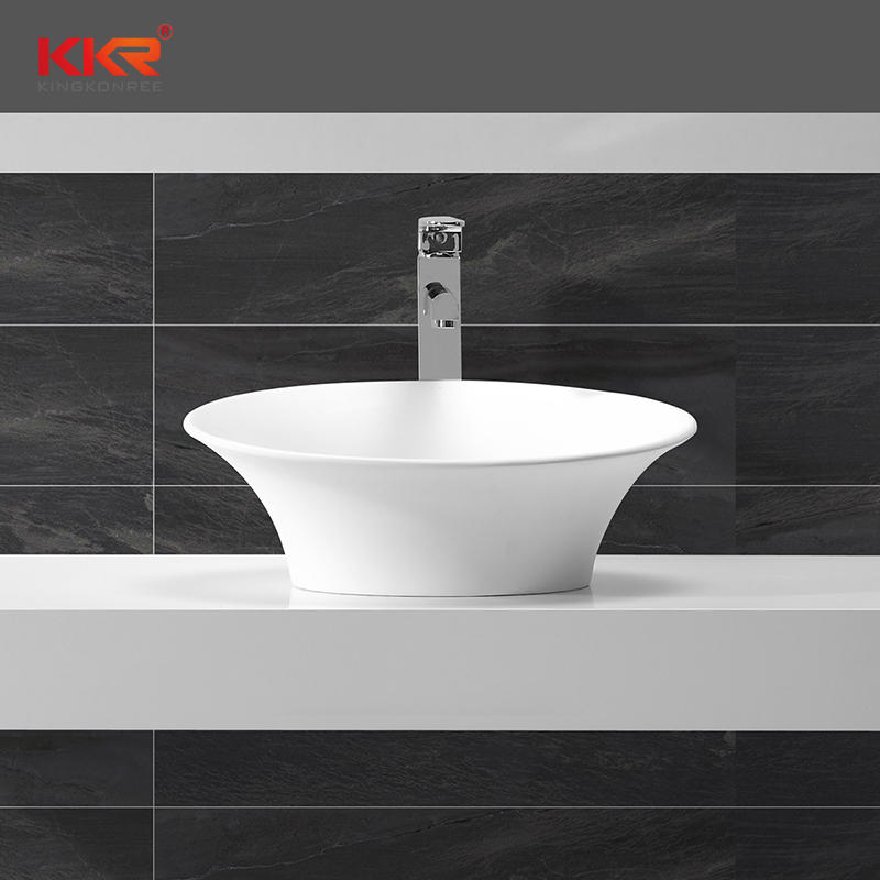 Bowl Shape Artificial Marble Solid Surface Acrylic Stone Countertop Wash Basin KKR-1508