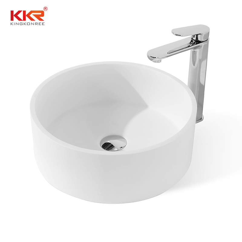 Round Shape Above Counter Solid Surface Wash Basin KKR-1386-2