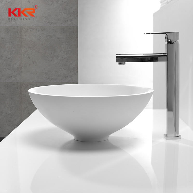Round Solid Surface Wash Basin, Rectangle Above Counter Basin